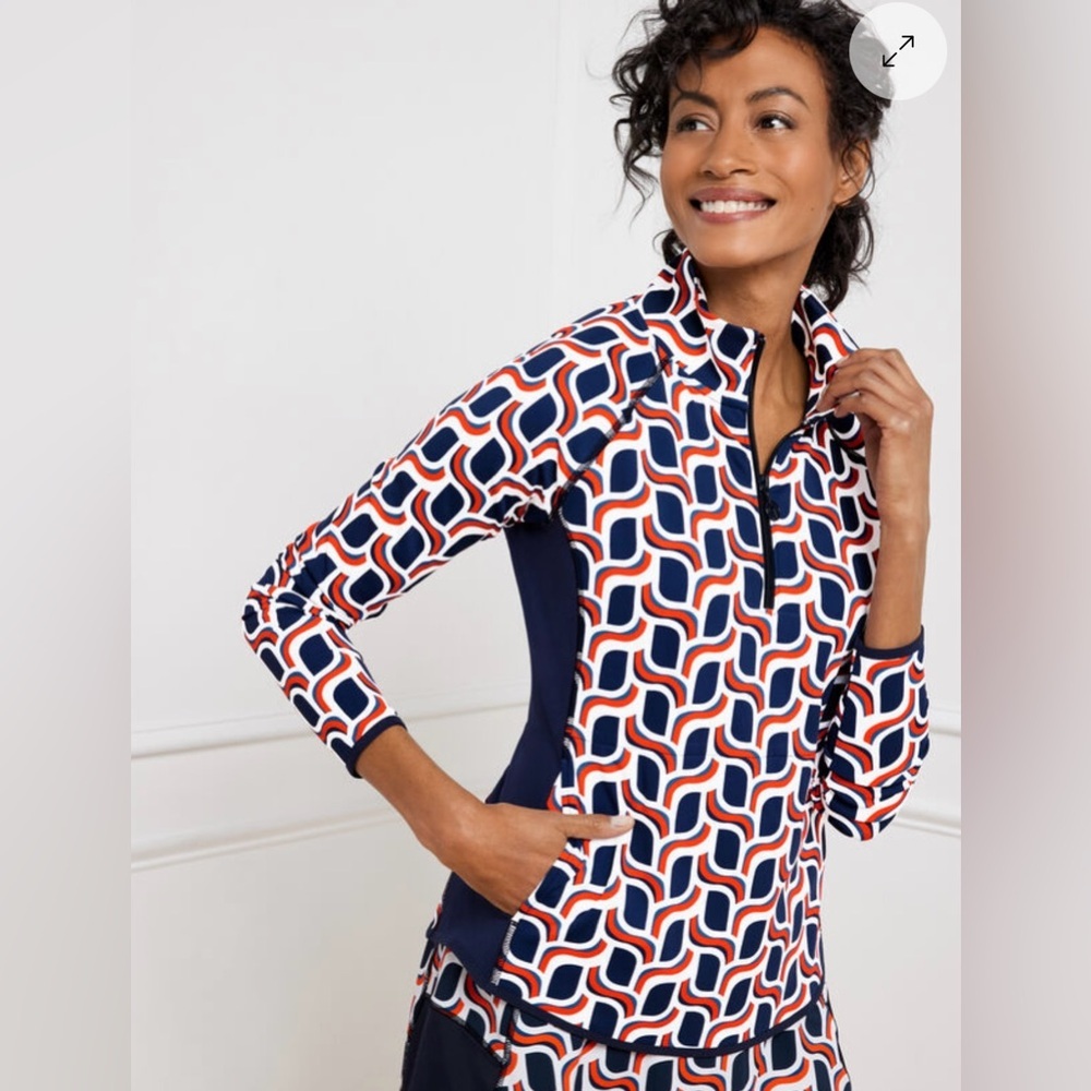 Talbots Size Medium Performance Interlock Half-Zi… - image 1